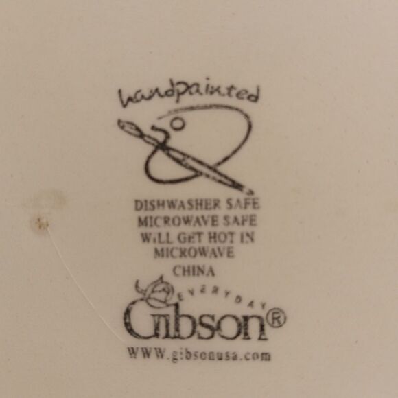 Vintage Gibson Green Hand Painted Oval Serving Tray 14 X 10.5 - Picture 4 of 4